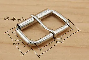 

belt buckle roller hardware pin buckle 1 1/2 inch 38 mm silver 6 pcs E3