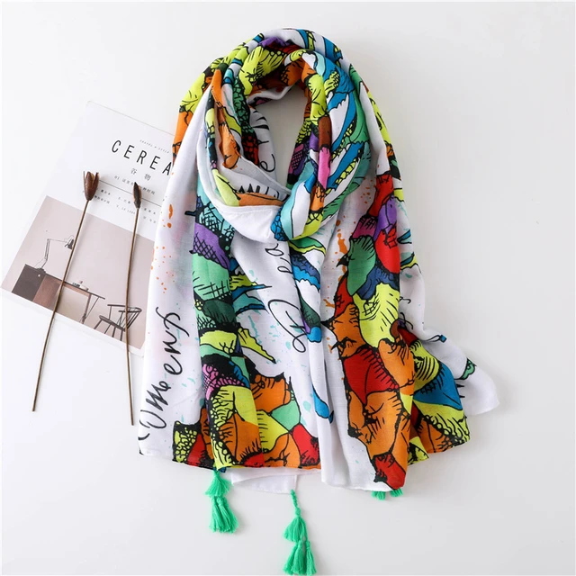 Wholesale Viscose Scarfs Women Fashion Soft Brand Logo Pattern