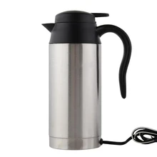 Edelstahl Cup Wasserkocher 750 ml 12 V Auto Heizungs Reise Thermoskannen Reise-kaffee-tee-becher Beheizte Motor Warmwasser Für Auto Lkw Verwenden