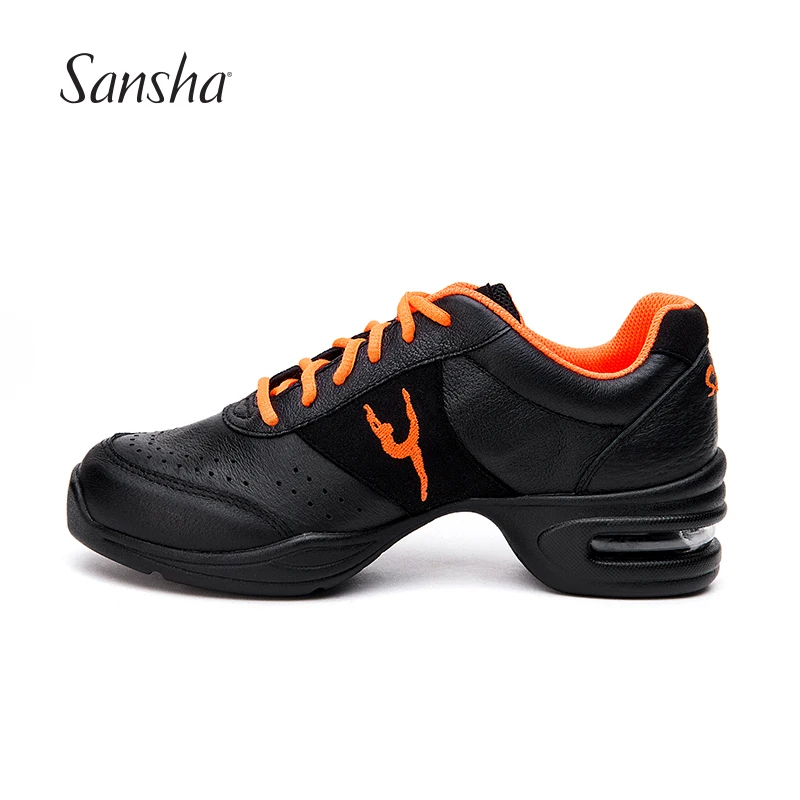 Sansha Nieuwe Echt Lederen Dansschoenen Salsa Jazz Moderne Dans Sneakers  Zwart Oranje Rose Dansen Schoenen H165LPI|dance sneakers|shoes salsadance  shoes salsa - AliExpress