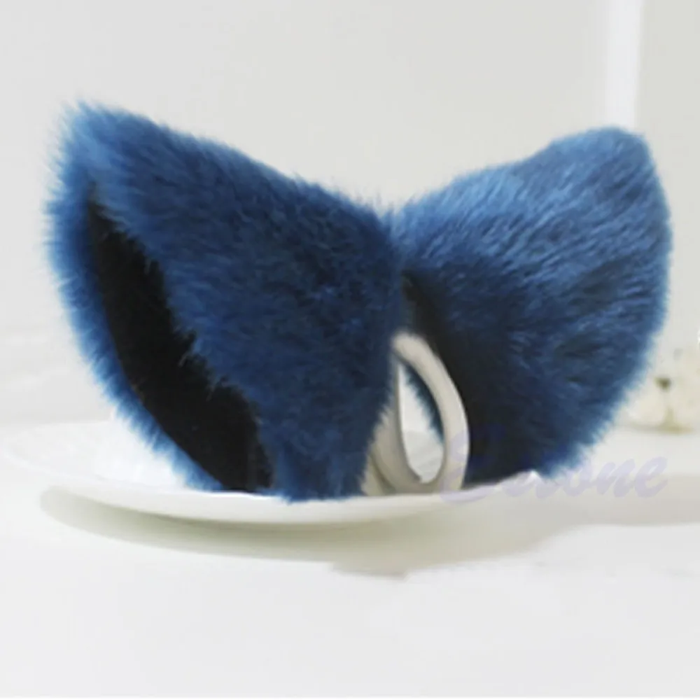 GOHAND Cosplay Party Cat Fox Long Fur Ears Neko Costume Hair Clip Halloween -Zentai shop online