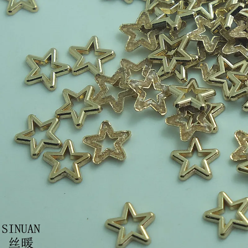 SINUAN Decorative Metal Rivets Hot Fix Rivet Five Point Star Bag Spike 13Mm Plating Studs For