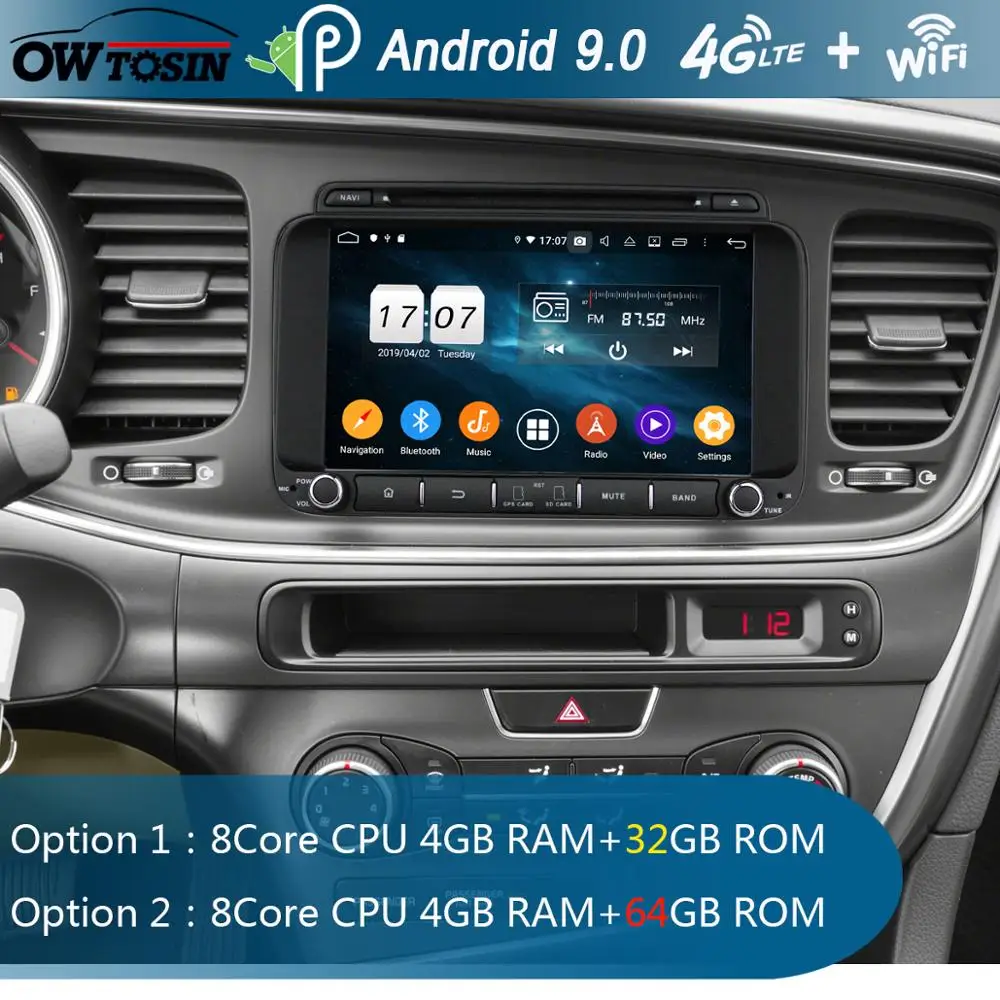 

8" IPS 8 Core 4G RAM+64G ROM Android 9.0 Car DVD Radio GPS Navi For Kia OPTIMA K5 2014 2015 DSP CarPlay Parrot BT Stereo Adas