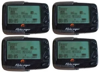

Free shipping!!! 4pcs text message Pocsag pager, pocsag paging system receiver, wireless Alpha pager, 1pc ID programble cable