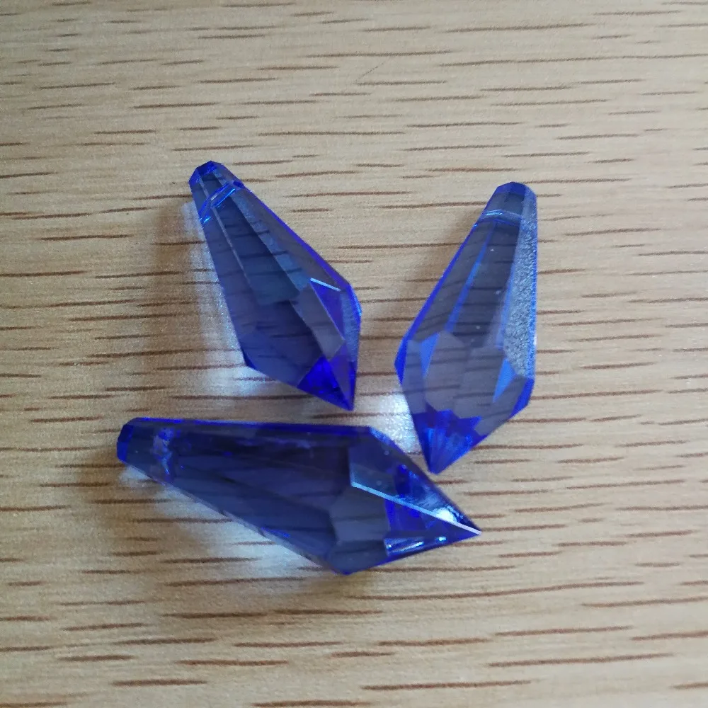 80units Lt.Blue 38mm Icicle Shape Crystal Prisms For Wedding Party