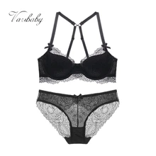 Varsbaby, женские сексуальные кружевные комплекты нижнего белья с перекрестными бретельками, тонкие чашки, получашки, наборы бюстгальтеров
