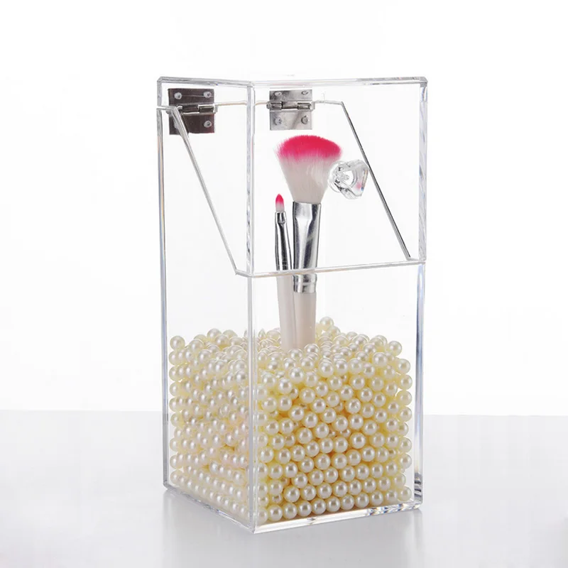 

Pearl Clear Acrylic Cosmetic Organizer Makeup Brush Container Storage Box Holder Lipstick Storage Container Pencil Clear Box