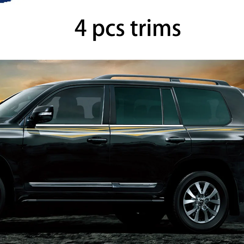 Lsrtw2017 304 нержавеющая сталь окна автомобиля планки для toyota land cruiser 2008 2009 2010 2011 2013 2012 - Название цвета: 4 pcs trims