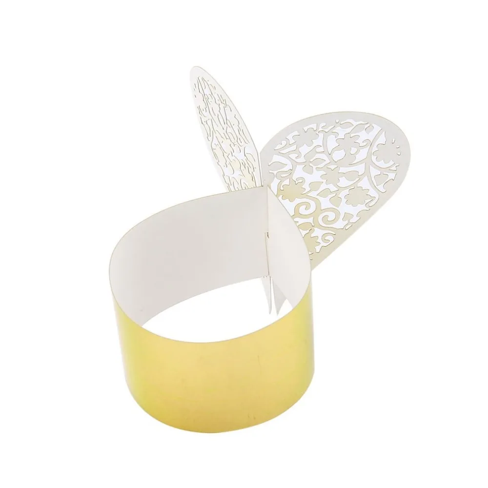 Heart Style Laser Cut Paper Napkin Ring Wedding Table Decoration (4)