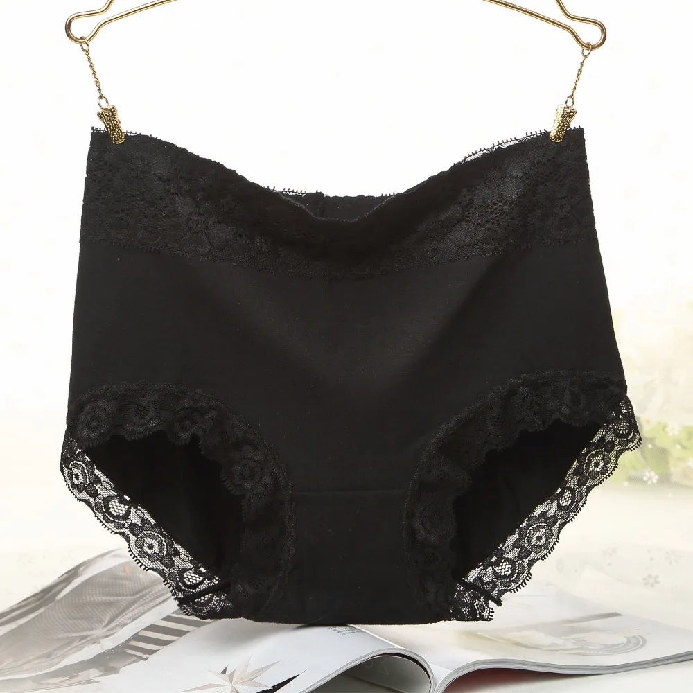 LIHUYATA Women's briefs Comfortable Cotton High waist underwear Seamless lace Women Sexy Ultra-thin Breathable Panties New