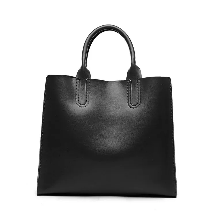 

MUPO Brand Women Fashion Genuine Cow Leather Oil Wax Pattern Bucket Bag Handbag Shoulder Bag 2017 New 16072806