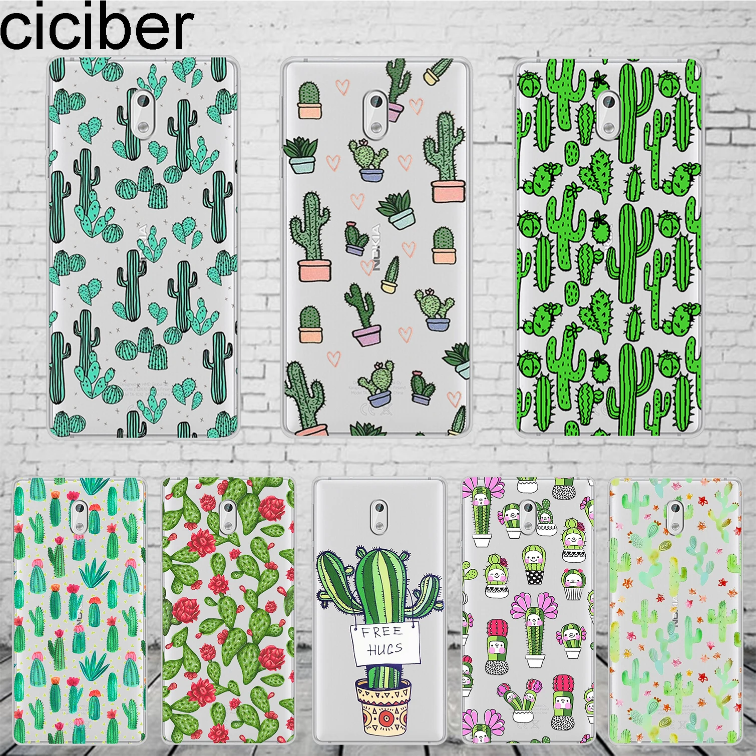 

ciciber Cute Plant Cactus Cover For Nokia 8 7 7.1 6 6.1 5 5.1 3 3.1 2.1 1 Plus Phone case For Nokia X7 X6 X5 X3 Cover Soft TPU