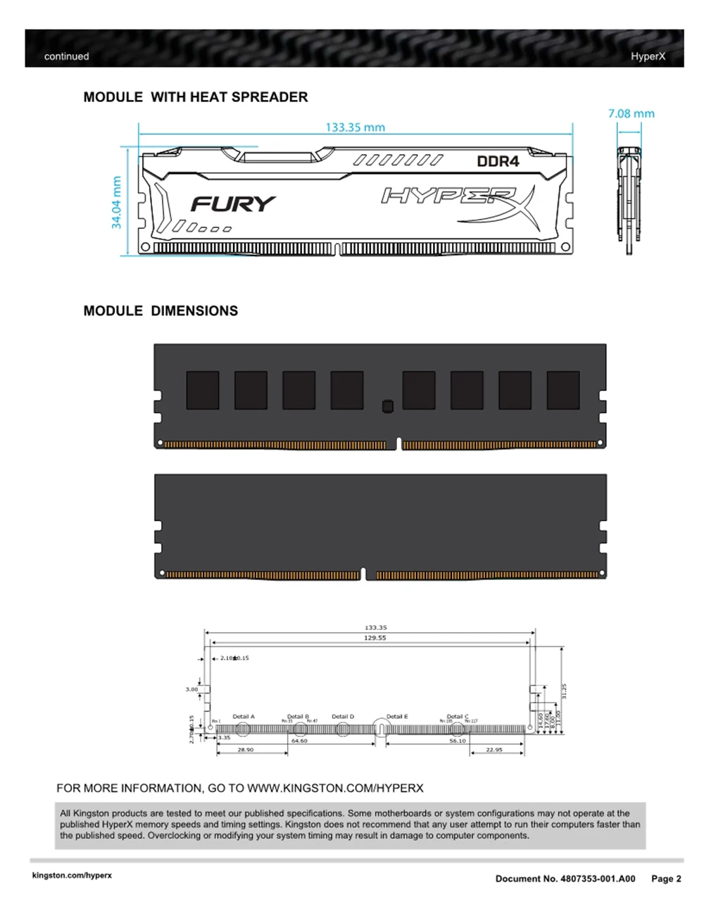 Kingston HyperX FURY DDR4 2666 МГц 8 GB 2400 MHz 16 GB 3200 MHz ОЗУ компьютера памяти DIMM 288-контактный Desktop внутренней памяти для игр