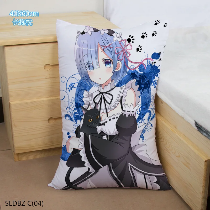 

Anime re zero kara hajimeru isekai seikatsu Rem Throw Pillow Case Cover 2sides printed pillow case 40x60cm