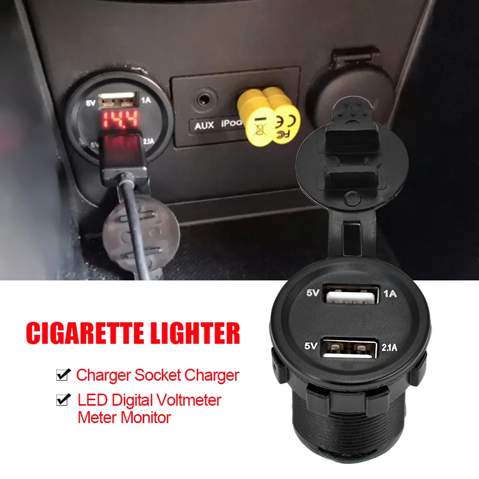 DC12V 24V 3.1A двойной USB порт автомобильное зарядное устройство розетка адаптер со