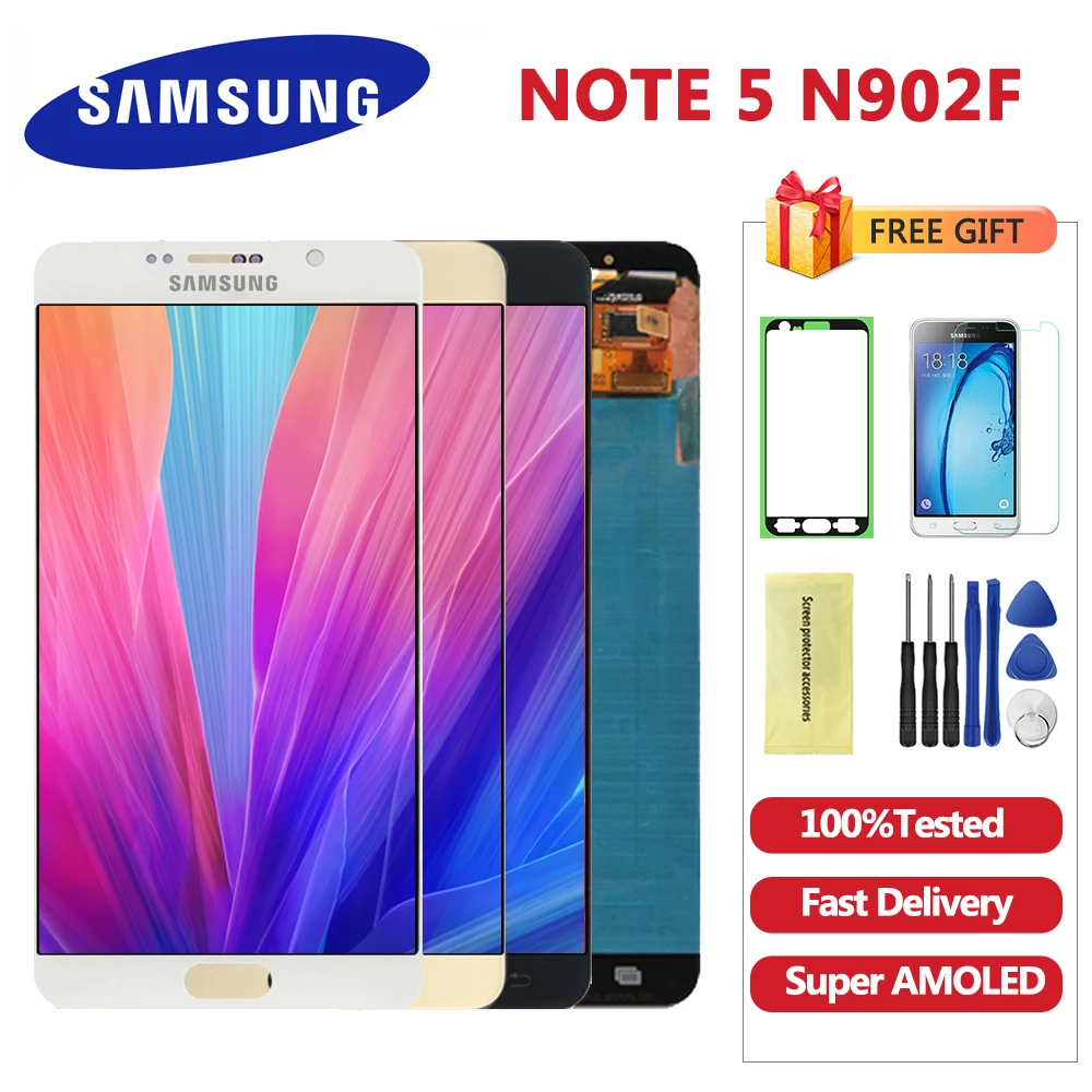 5,7 ''OLED Note 5 lcd для samsung Galaxy Note 5 Дисплей lcd сенсорный экран для samsung Note5 N920A N9200 SM-N920 N920C дигитайзер