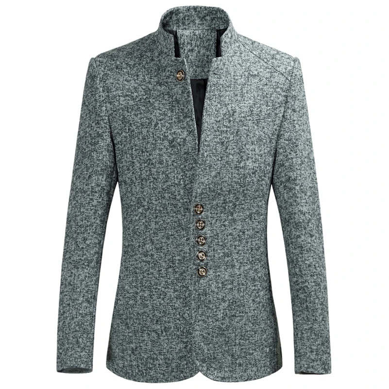 UNIVOS KUNI,, мужской костюм, стоячий, Повседневный, с воротником, приталенный, мужской, сплошной цвет, пальто, бизнес бренд, большой размер 6XL Q6097