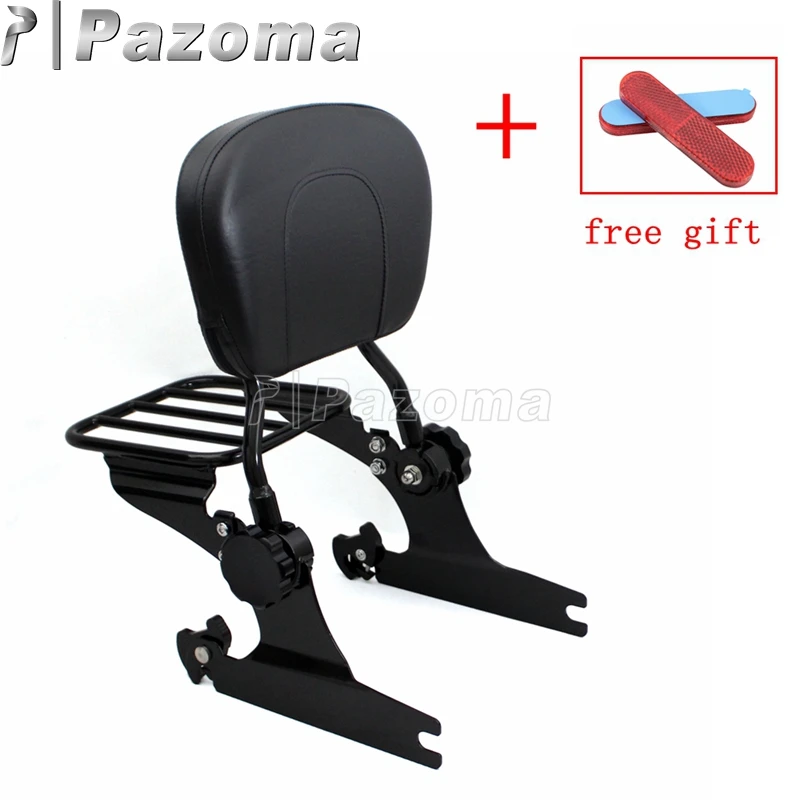 

Motorcycle Sissy Bar Adjustable Luggage Rack Detachable Passenger Backrest for Harley Softail Fat Boy FLSTF FXSTB FXST 2000-2006