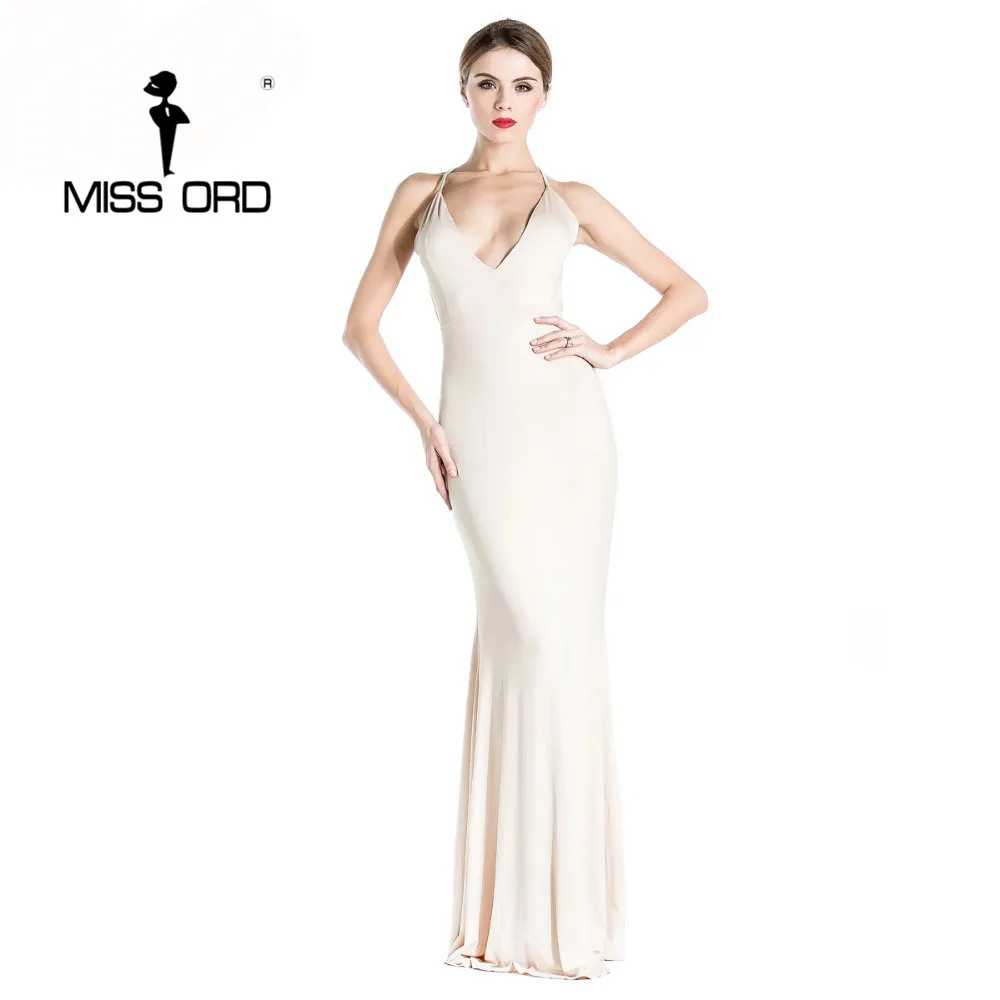 

Free shoping Missord 2018 Sexy v-neck halter dress party dress vestidos FT1876