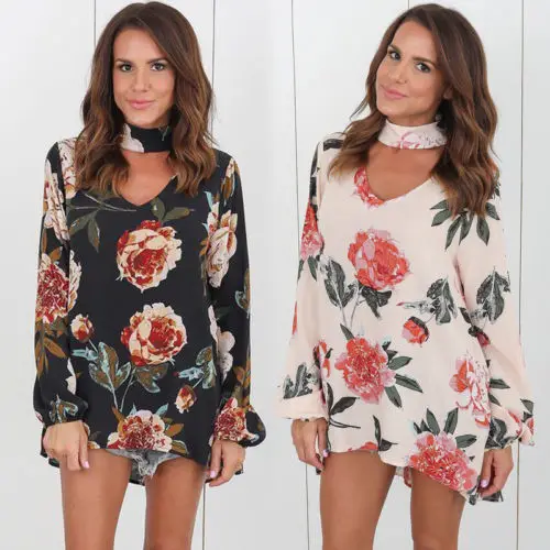 Summer-Women-Long-Sleeve-Chiffon-Floral-Casual-T-Shirt-Loose-Blouse-Fashion-Tops