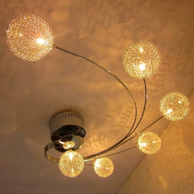 indoor-lighting-suitable-for-bedroom-glass-ceiling-light-aluminium-lamp-home-lighting-Silver-color