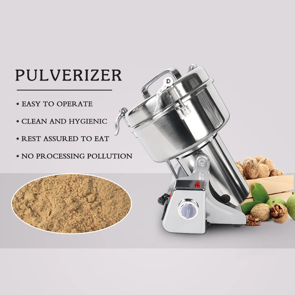 ITOP Professional 500g Pulverizer Stainless Steel Food Grain Grinder Chopper, Soybean Corn Herb Automatic Milling Pulverizer
