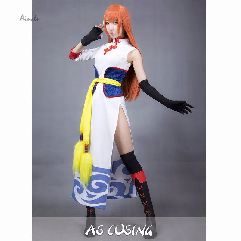 

Ainlu Free Shipping New Athemis Anime Outfits Gintama Chizuru Kagura Cospaly Costume cheongsam outfit For Halloween