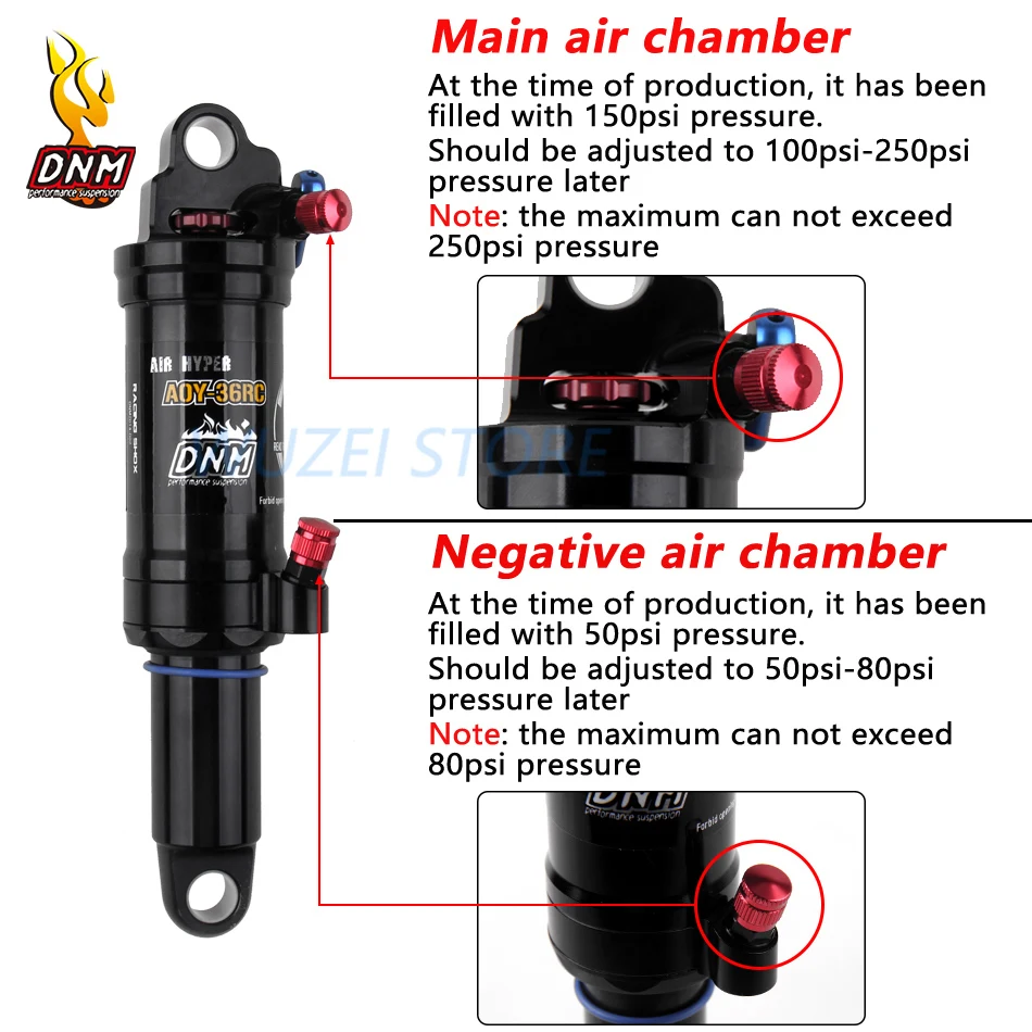 Dnm Aoy-36rc Mtb горный велосипед удар бобина задняя 165/190/200mm защитное покрытие для воздушную заслонку велосипед блокировки