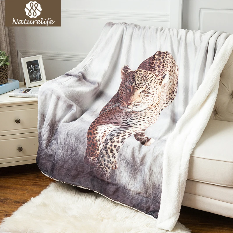 Buy Naturelife Thicken 3D Printing Sherpa Double Layer Blanket Leopard Pattern