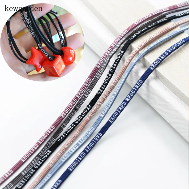 

Kewgarden 3mm Printed English Letter High Elastic Flat Rubber Band DIY Bowknot Satin Ribbon Handmade Tape Accessories 15Meters