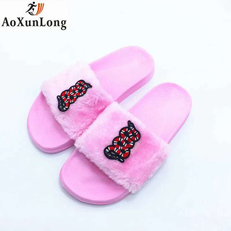 pink snakeskin slides