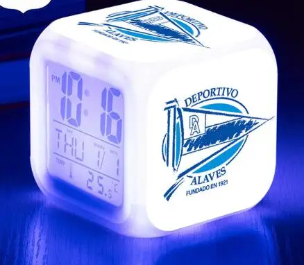 Игрушка Real Club Deportivo de La Coruna 7 цветов светодиодной вспышкой светодиодные цифровые часы-будильник испанского футбольного клуба Ла-лиги Футбол/Часы с рисунком на футбольную тематику Лучшие подарки на Рождество - Цвет: Красный