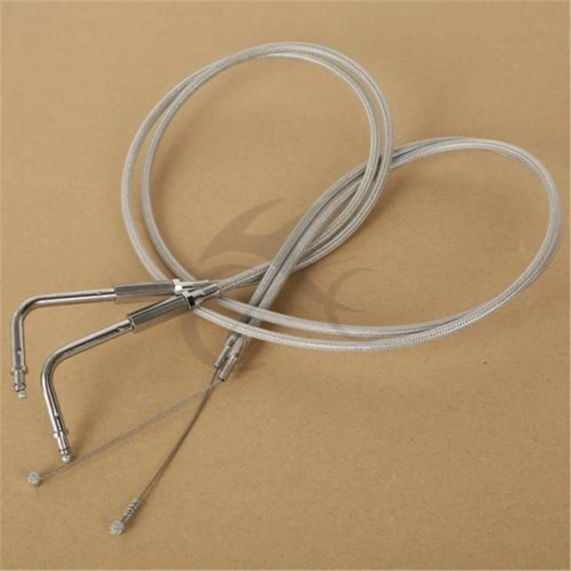 Motorcycle 43 1/2" Throttle Cable Stainless steel For Harley Dyna Road