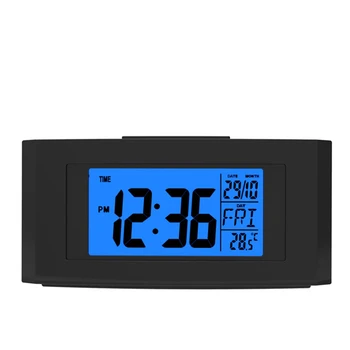 

Table digital calendar clock LCD electronic thermometer alarm clock with backlight Bedroom silent alarm clock with snooze