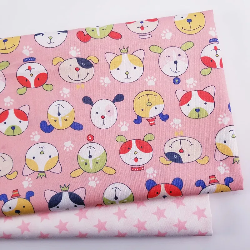 

Animal Star Print Cotton Twill Fabric Patchwork Textile Cloth Manual DIY Sewing Fabric Breathable Child Thin Cotton Fabric