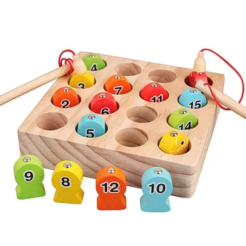 

Fish Toys Baby Early Educational Toys 10Pcs Fish Wooden Magnetic Fishing Toy Set Fish Toy Sandbox for Children