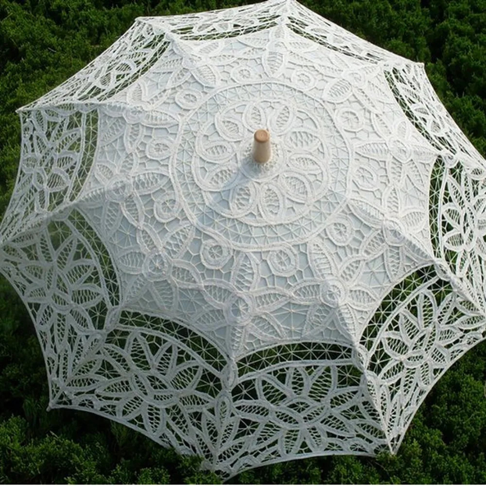 Длинная ручка зонтик зонт от солнца с кружевами кружева принцесса дворцовый цветок зонтик солнцезащитный пляжный фото-зонт фотография свадьба