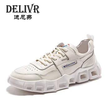 

Delivr Cow Leather Shoes Men 2019 Fashion White Casual Mens Shoes Casual Luxury Mens Shoes Genuine Leather Outdoor Shoes Men's