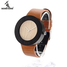 BOBO de AVES H13 Nuevo Reloj de Mujer de Marca De Reloj De Madera con Analógica de Lujo Banda de Cuero genuino Relojes reloj de Señoras Del Reloj Para regalo