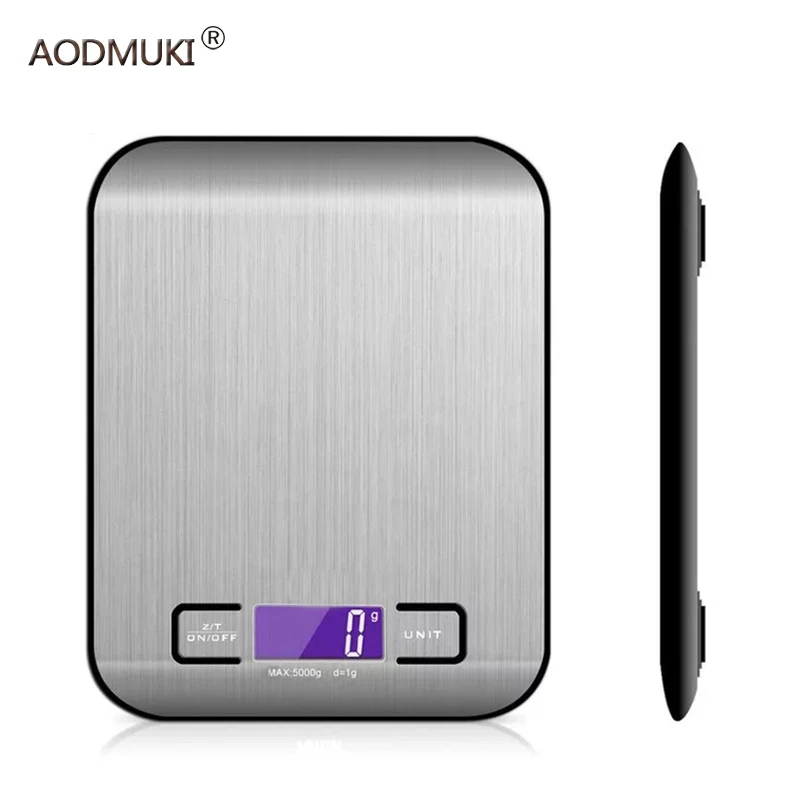 

AODMUKI 22LB/10kg High Precision Electronic Kitchen Scales Digital Food Scale Stainless Steel Weight Scale Measuring Tools Libra