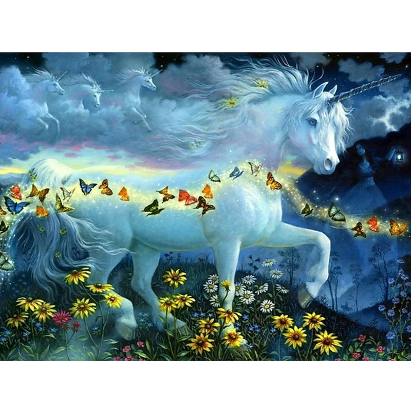 Full Square/Round Drill 5D DIY Diamond&quotButterfly And horse&quot Embroidery Cross Stitch Mosaic Home Decor Hcr | Дом и сад