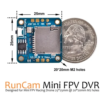 

RunCam Mini FPV DVR Lossless video output DC 3.3-5.5V 20*20mm Mounting Hole for VTX for Mini FPV Racing Drone Quadcopter