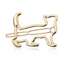 Минималистичные женские блестящие полированные металлические заколки для Бобби милые выдалбливающиеся заколки для волос с изображением щенка и животных заколки для конского хвоста