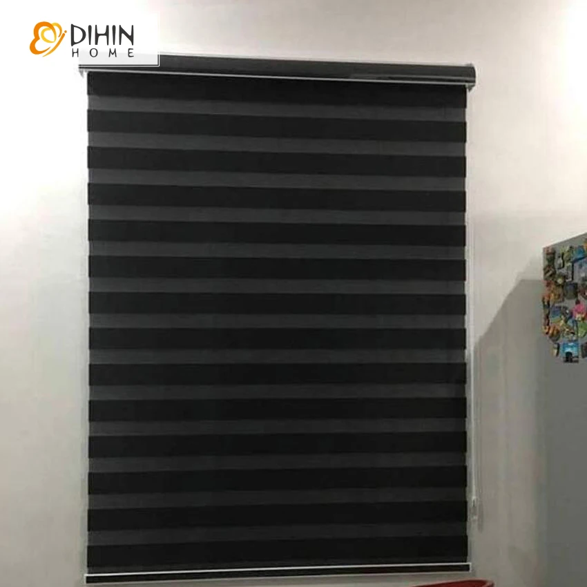 

Free Shipping Modern Zebra Blinds Double Layer Rollor Shades Customized Curtains
