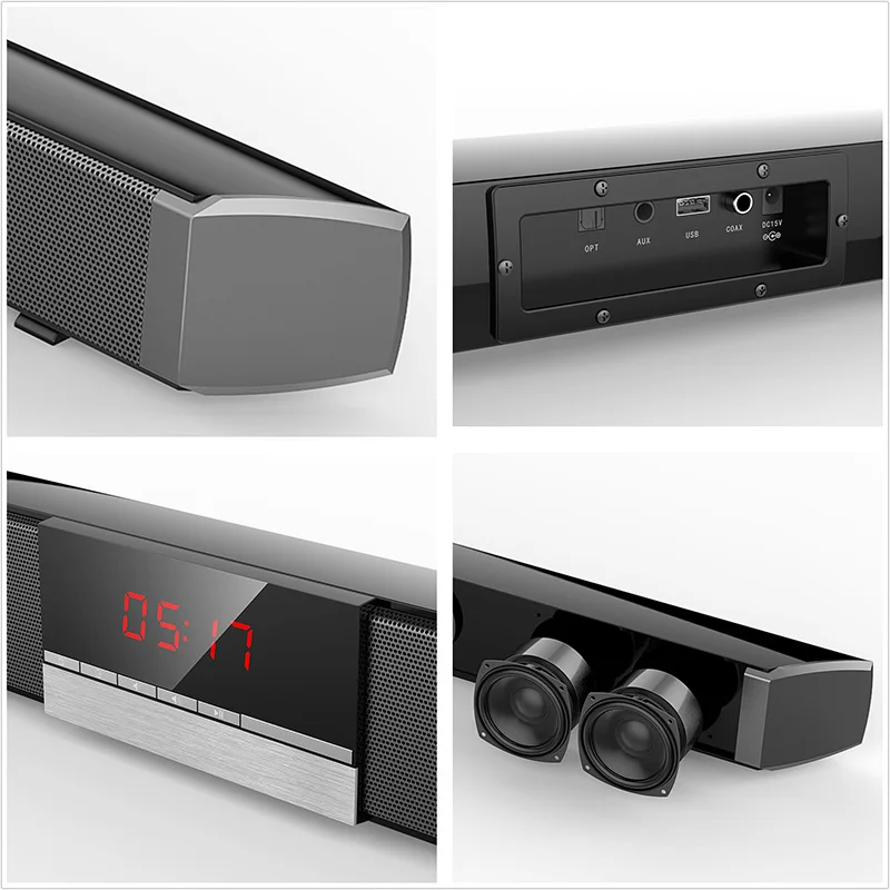 XGODY SR100 Plus Bluetooth Soundbar for TV Wireless Speaker Aux-In Coaxial Optical Subwoofer Home Theater Free to E.U Countries