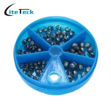 5 размеров 1 коробка свинцового дробления карпа грубая Съемная сплит комплект грузил чистые свинцовые грузила рыболовные снасти коробка свинцового дробления