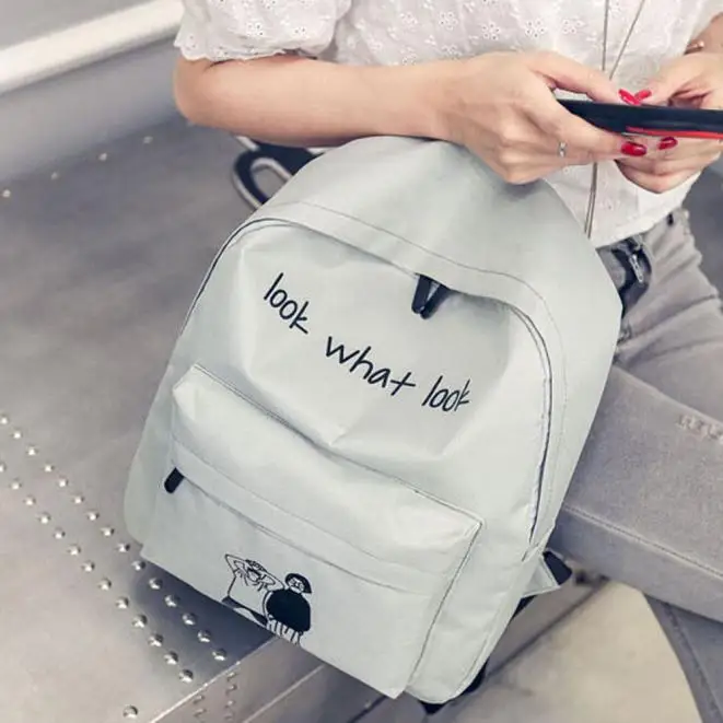 

OCARDIAN Backpack Female Korean Version Canvas Girl Boy Canvas School Travel Soft Handle Satchel Cartoon Shoulder Dropship M27