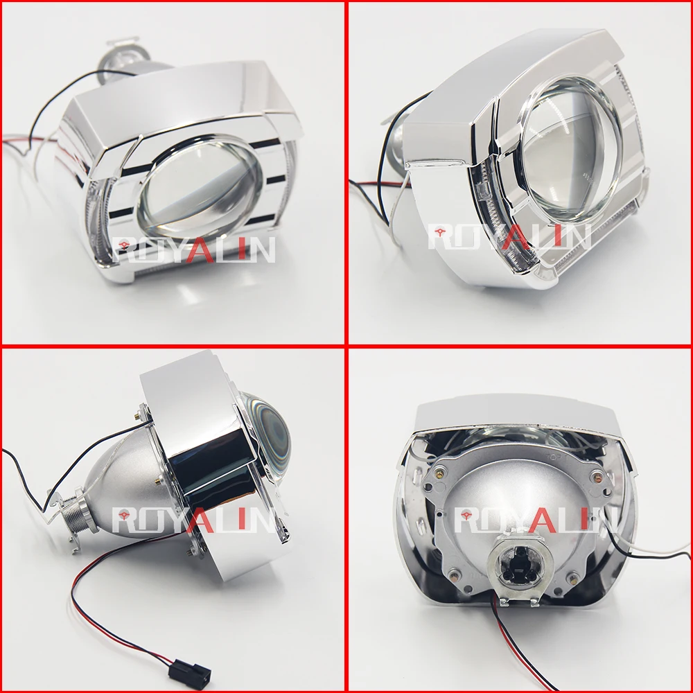 ROYALIN LED Angel Eyes DRL Bixenon Projector Lens H1 Headlight Full Metal Flatboy Masks Car H4 H7 Lamp White Yellow Devil eyes ROYALIN LED Angel Eyes DRL Bixenon Projector Lens H1 Headlight Full Metal Flatboy Masks Car H4 H7 Lamp White Yellow Devil eyes