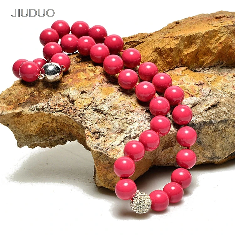 

Red round Pearl Necklace Nattural Pearls Necklacef Women Fashion Chains Popular Pearl Jewelry For Necklace
