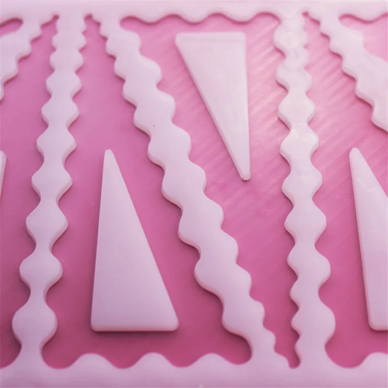 Bakeware Tool Hollow Triangle Shape Cake Topper Sides Stencils Bakery Tool Silicone Cake Mold Chocolate Mould Cake Decorations